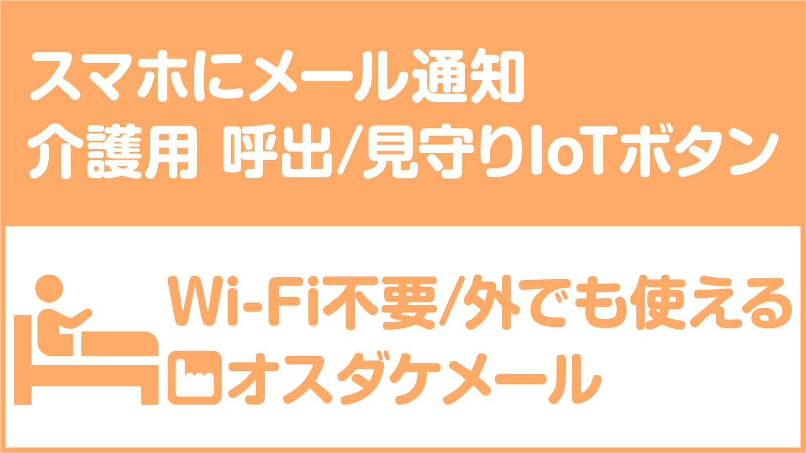 スマホにメール通知 介護用 呼出/見守りIoTボタン Wi-Fi不要/外でも使える